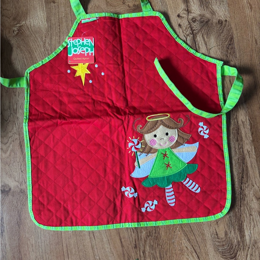 Stephen Joseph Red and Green Quilted Apron